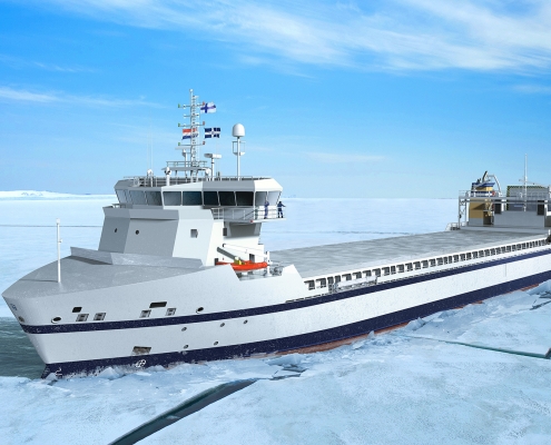 Bore RoLo on LNG in ice - sideview - artist impression